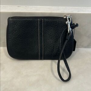 Black Leather Wristlet